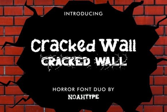 Cracked Wall: A Unique Display Font for Handmade Labels, Invitations & Shop Branding